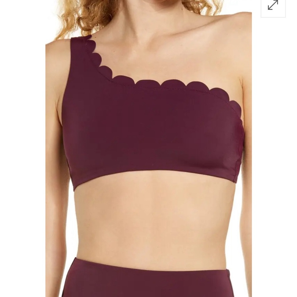 NWT CHELSEA28 Scallop One-shoulder Bikini Top in Purple Nectar Size M